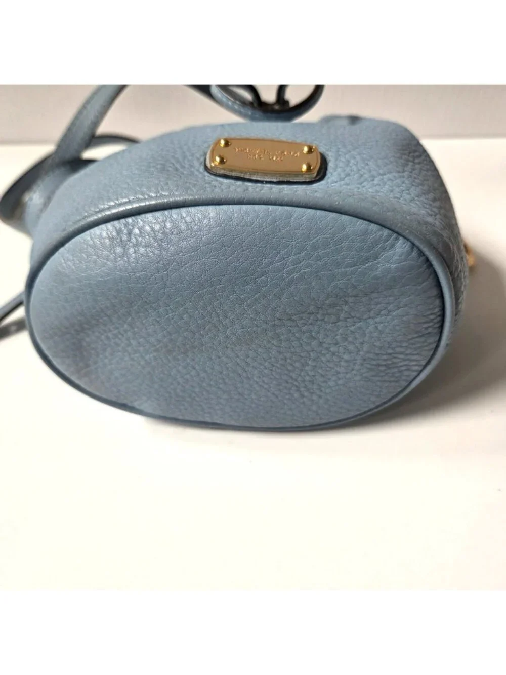 Michael Kors Blue Leather Jules Mini Drawstring Bucket Bag Crossbody Slouchy